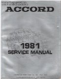 HONDA ACCORD 1981 Service Manual