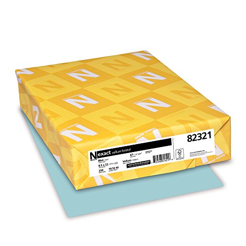 Neenah Paper Wausau Vellum Bristol Cardstock, 67 lb, 8.5 x 11 Inches, Pastel Blue, 250 Sheets (82321)