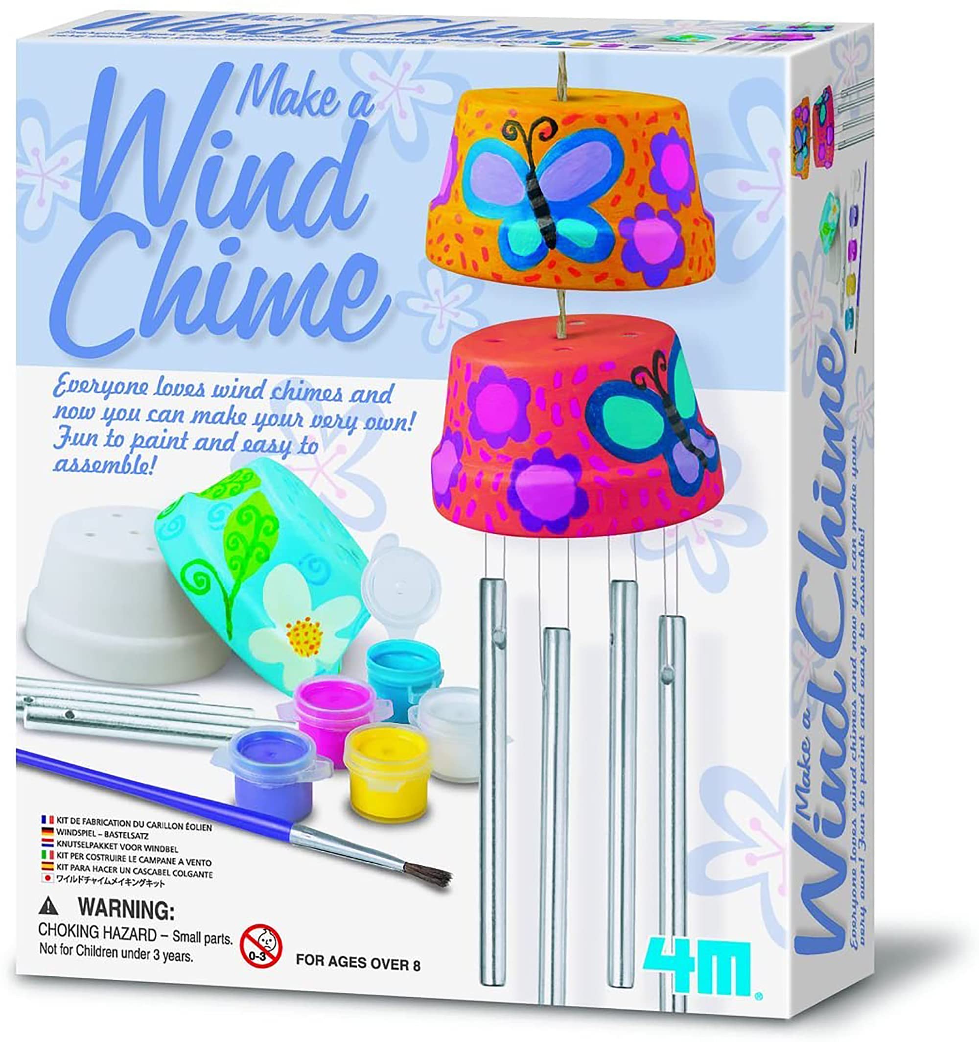 Book Cover 4M Make A Wind Chime Kit - Arts & Crafts Construct & Paint A Wind Powered Musical Chime DIY Gift for Kids, Boys & Girls