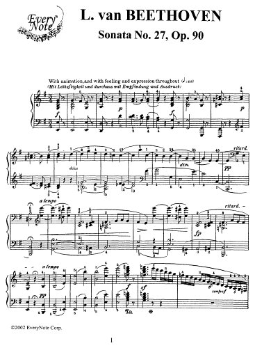 Sonata No. 27 Op. 90: Instantly download and print sheet music