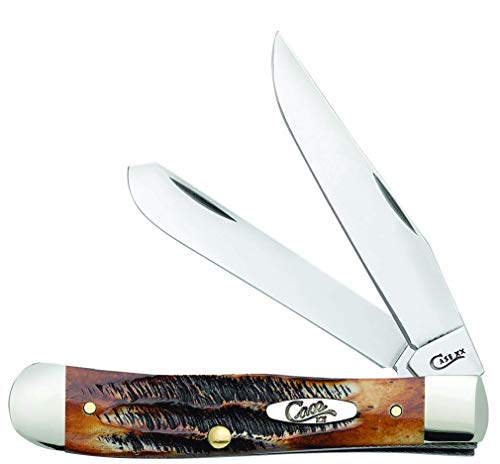 Case WR XX Pocket Knife Burnt 6.5 Bonestag Trapper Item #3573 - (6.5254 SS) - Length Closed: 4 1/8 Inches
