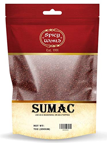 Spicy World Sumac Spice Powder 7 Ounce Bag - Ground Sumac, Sumac Seasoning (Sumak)