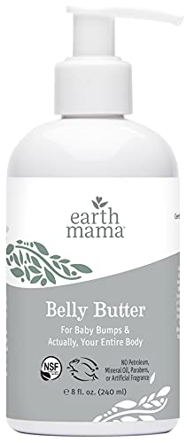 Belly Butter by Earth Mama | Contains Organic Herbs and Oils to Help Ease Skin and Stretch Marks During Pregnancy, No Artificial Fragrance, 8-Fluid Ounce
