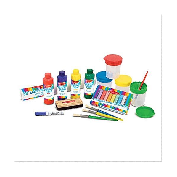Book Cover Melissa & Doug Easel Accessory Set - Paint, Cups, Brushes, Chalk, Paper, Dry-Erase Marker