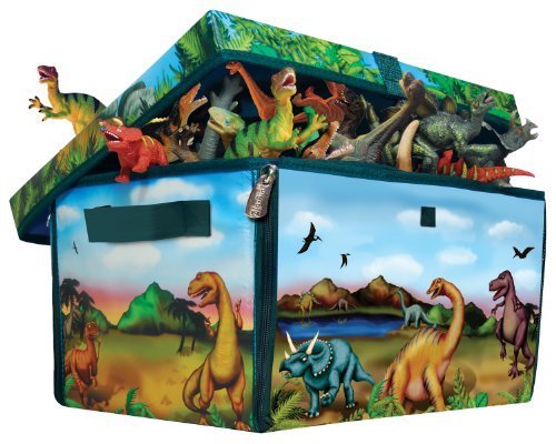 Book Cover ZipBin 160 Dinosaur Collector Toy Box & Play set w/2 Dinosaurs