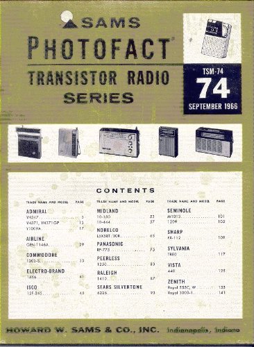 Sams Photofact Transistor Radio Series TSM-74, Sept., 1966
