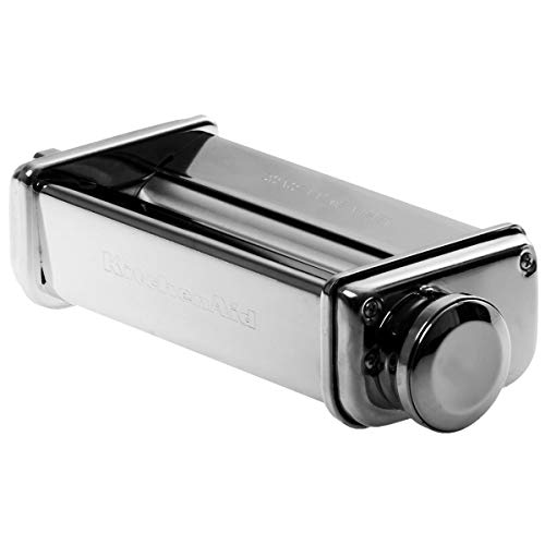 KitchenAid KPRA Pasta Roller and Cutter for Spaghetti and Fettuccine Attachment for Stand Mixers, Stainless Steel, 1000 W, Silver