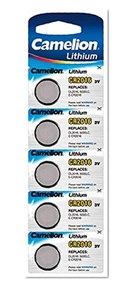 CAMELION - Lot de 5 piles bouton lithium CR2016 3V