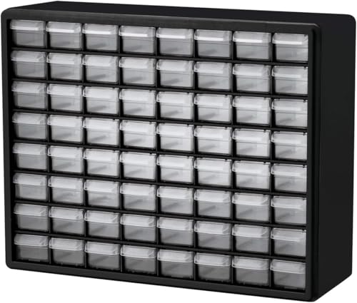 Akro-Mils 10124 24 Drawer Plastic Parts Storage Hardware and Craft Cabinet, 20-Inch x 16-Inch x 6.5-Inch, Black 24 Drawer Storage, Brand 24 Drawer (Storage Hardware)