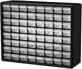 Akro-Mils 64-Drawer Plastic Drawer Storage Cabinet for Garage Organization, Bead Organizer, Building Bricks Storage, Teacher Toolbox, Makeup Organizer, 20" W x 6" D x 16" H, 10164 Black