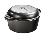 Lodge L8DD3 Logic 5-Quart Double Dutch Oven and Casserole with Skillet Cover (Cast iron)