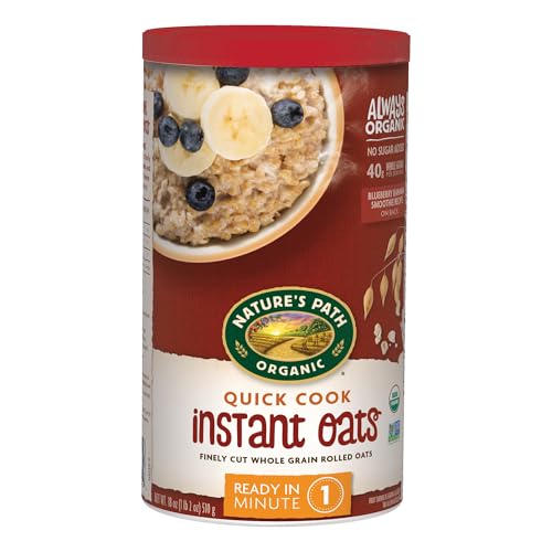 Nature's Path Instant Oats, Healthy, Organic & Sugar Free, 1 Canister, 18 Ounces (Pack of 6)