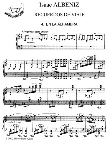 Albeniz Recuerdos de Viaje 3. Alborada: Instantly download and print sheet music