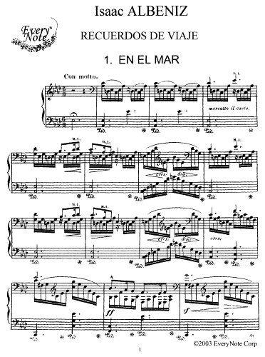 Albeniz Recuerdos de Viaje 4. En La Alhambra: Instantly download and print sheet music