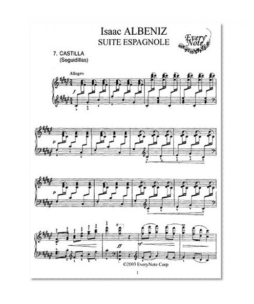 Albeniz Suite Espagnole: 7. Castilla (Seguidillas): Instantly download and print sheet music
