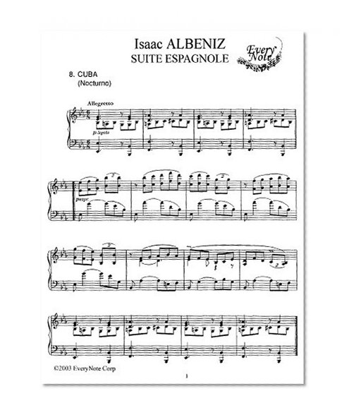 Albeniz Suite Espagnole: 8. Cuba (Nocturno): Instantly download and print sheet music
