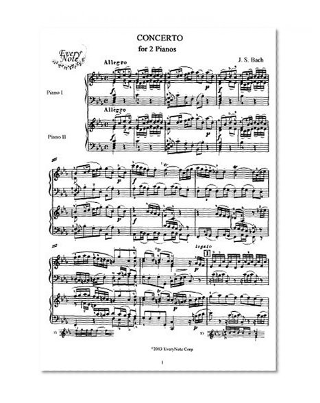 Bach J.S. Concerto in C Minor (2 Piano reduction): Instantly download and print sheet music