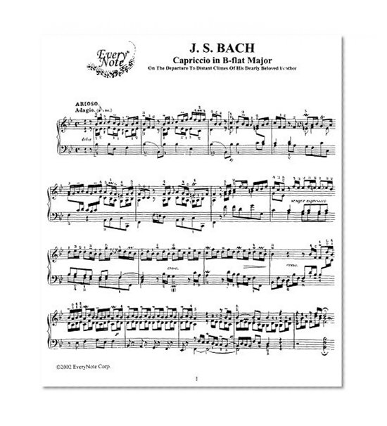 Bach J.S. Capriccio in B flat Major "On The Departure Of His Dearly Beloved Brother": Instantly download and print sheet music