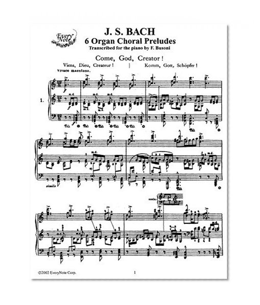 Bach J.S. 6 Organ Choral Preludes (Arr. by F. Busoni): Instantly download and print sheet music