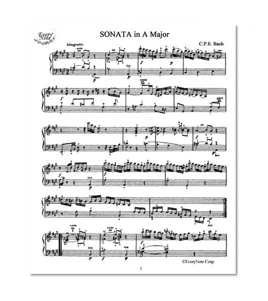 Bach C.P.E. Sonata in A Major: Instantly download and print sheet music