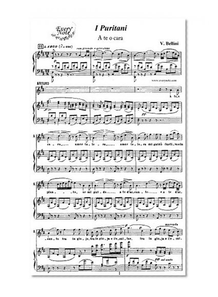 Bellini: I Puritane - A te o cara - Arturo, tenor: Instantly download and print sheet music