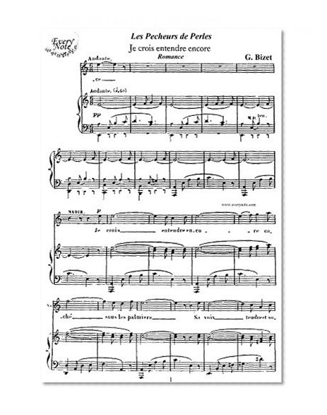 Bizet: Les Pecheurs de Perles - Je crois entendre encore (Romance) - Nadir, tenor: Instantly download and print sheet music