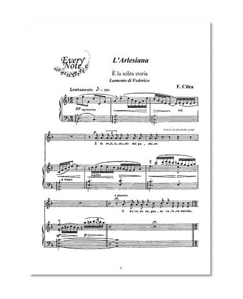 Cilea: L'Arlesiana - E la solita storia del pastore "Lamento di Federico" - tenor: Instantly download and print sheet music