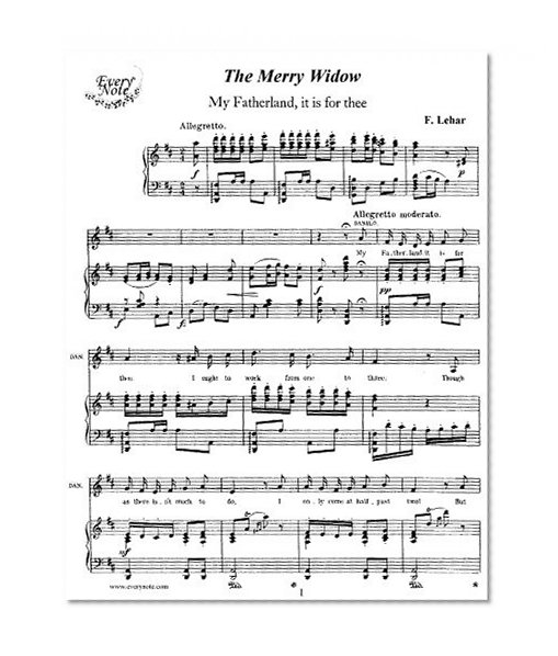 Lehar: The Merry Widow - My Fatherland, It Is for Thee - Danilo, tenor: Instantly download and print sheet music