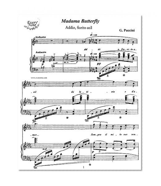 Puccini: Madama Butterfly - Addio, fiorito asil - Pinkerton, tenor: Instantly download and print sheet music
