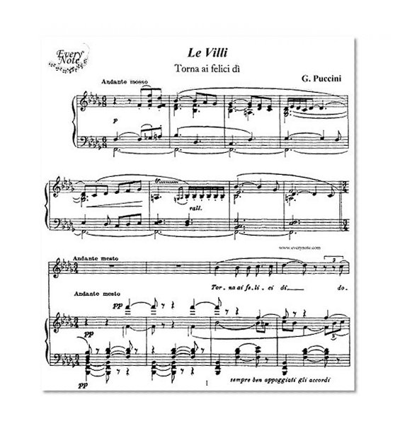 Puccini: Le Villi - Torna ai felici di - Roberto, tenor: Instantly download and print sheet music