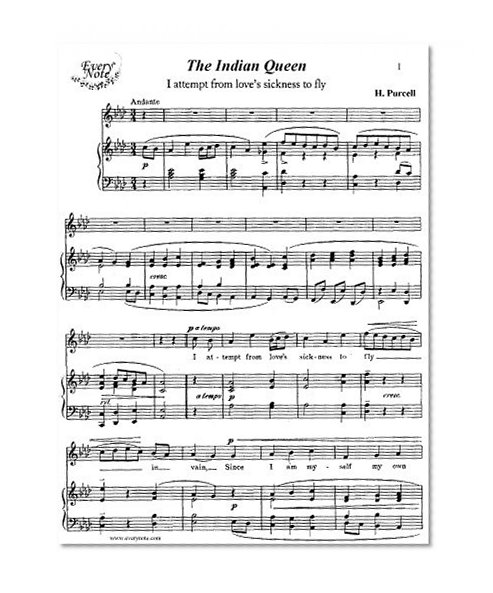 Purcell: The Indian Queen - I attempt from loveâ€™s sickness to fly - tenor: Instantly download and print sheet music