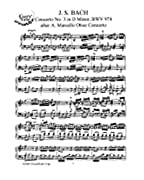Bach J.S. Concerto No. 3 in D Minor after A. Marcello Oboe Concerto (Arr. for Piano Solo by J.S. Bach): Instantly download and print sheet music