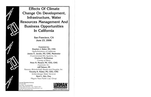 Effects Of Climate Change On Development, Infrastructure, Water Resources Management And Business Opportunities