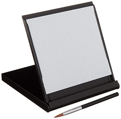 Mini Buddha Board Art Set: Water Drawing Writing Board w/ Mini Water Brush for Mindfulness & Meditation â€“ Zen Based Drawing Board - Painting & Art Supplies â€“ Ideal Relaxation Gifts (5â€ x 5â€, Black)