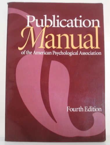 Publication Manual of the American Psychological Association