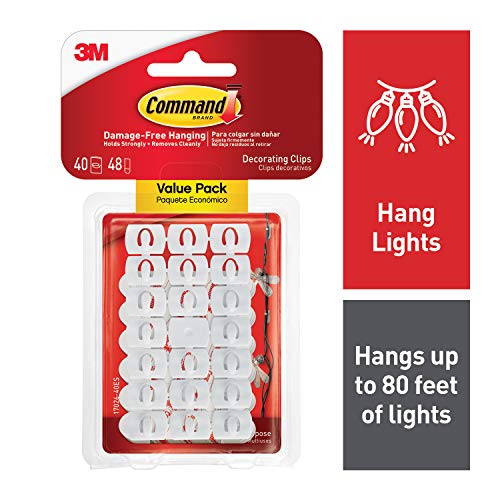 Book Cover Command White Light Clips, Decorate Damage-Free (17026-40ES)