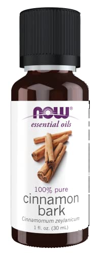 NOW Essential Oils, Cinnamon Bark Oil, Warming Aromatherapy Scent, Steam Distilled, 100% Pure, Vegan, Child Resistant Cap, 1-Ounce