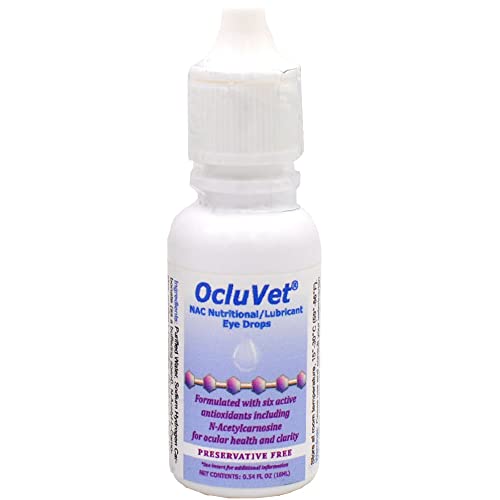 Book Cover OcluVet Eye Drops for Pets - Scientifically Formulated, Patented, and Clinically Studied Antioxidants for Pets with Cataracts - Includes N-acetylcarnosine (NAC) - 16mL