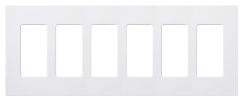 Lutron CW-6-WH Claro 6-Gang Wallplate, White