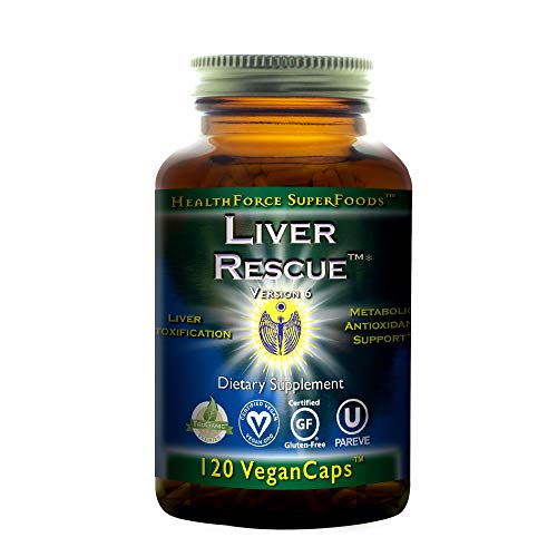 Book Cover HealthForce SuperFoods Liver Rescue, Liver Detoxifier and Regenerator Supplement, All-Natural, Organic, Vegan, Essential Herb Extracts, 120 Count