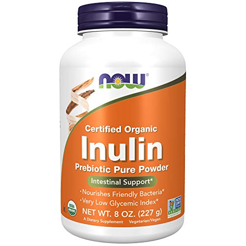 Book Cover NOW Supplements, Inulin Prebiotic Pure Powder, Certified Organic, Non-GMO Project Verified, Intestinal Support*, 8-Ounce