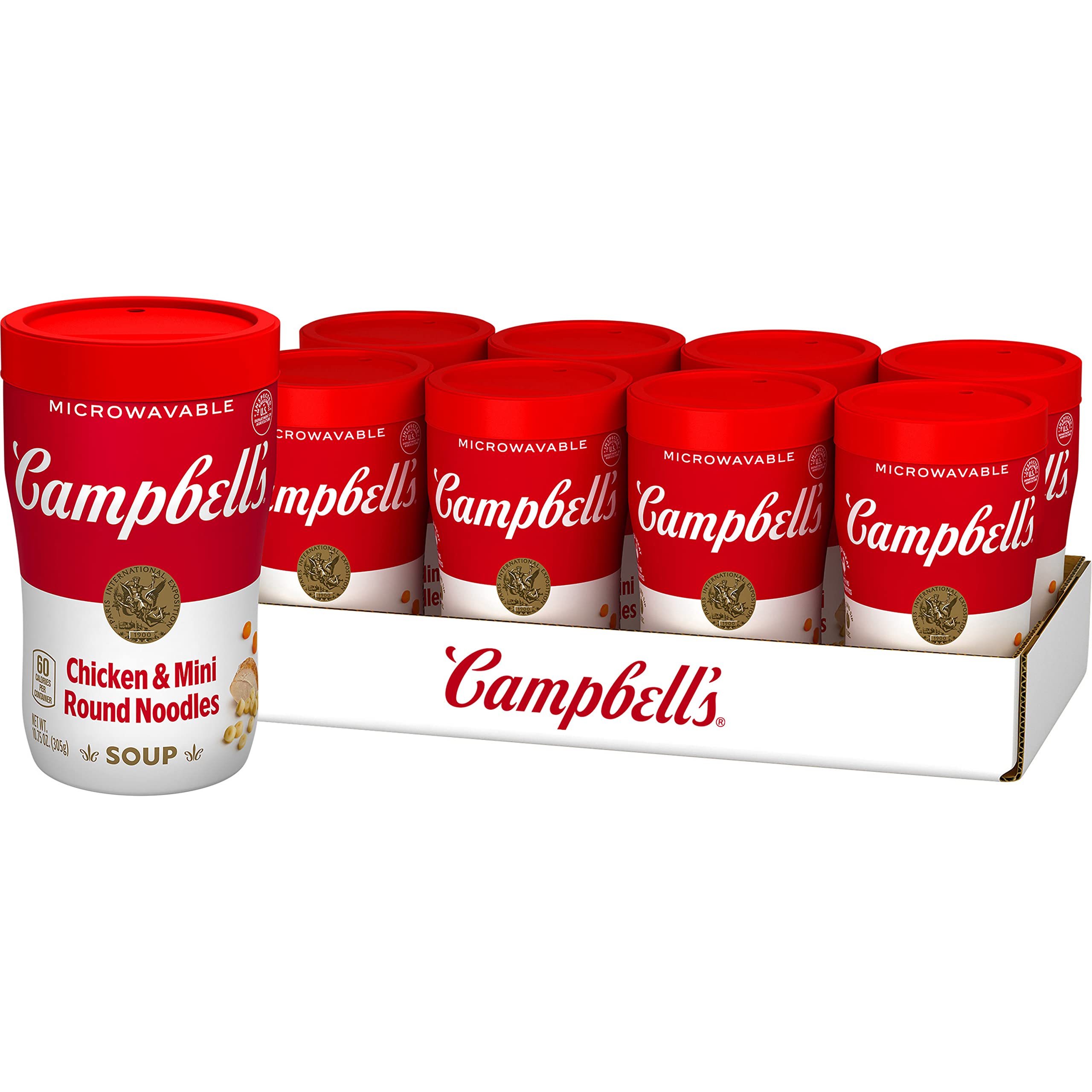 Book Cover Campbell's Sipping Soup, Chicken & Mini Round Noodle Soup, 10.75 Oz Microwavable Cup (Case of 8) Chicken & Mini Round Noodle 10.75 Ounce (Pack of 8)