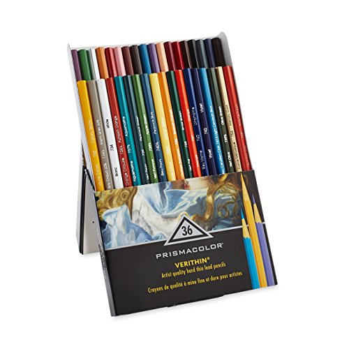 Prismacolor Premier Verithin Colored Pencils, Assorted Colors, 36 Pencils, Pack of 1 Box (2428)