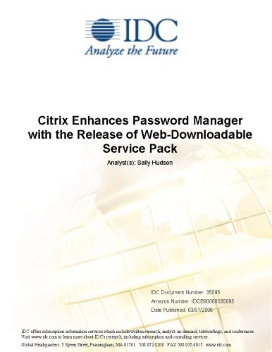 Citrix Enhances Password Manager with the Release of Web-Downloadable Service Pack