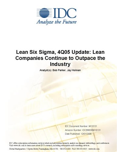 Lean Six Sigma, 4Q05 Update: Lean Companies Continue to Outpace the Industry