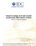 Western Europe HCM and Payroll Applications 2005 Vendor Shares