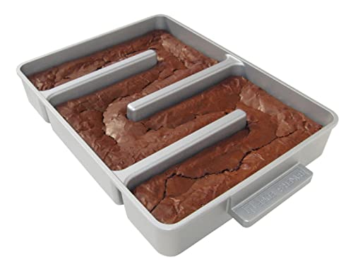 Baker's Edge Brownie Pan - The Original - All Edges Brownie Pan for Baking, Durable Nonstick Coating, Heavy Gauge Cast Aluminum Construction, Large 9”x12” Rectangular Size Baking Pan - Made in the USA