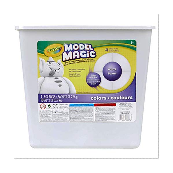Crayola; Model Magic; White Modeling Compound; Art Tools; 2 lb. Resealable Bucket; Perfect For Slime Supplies Kit