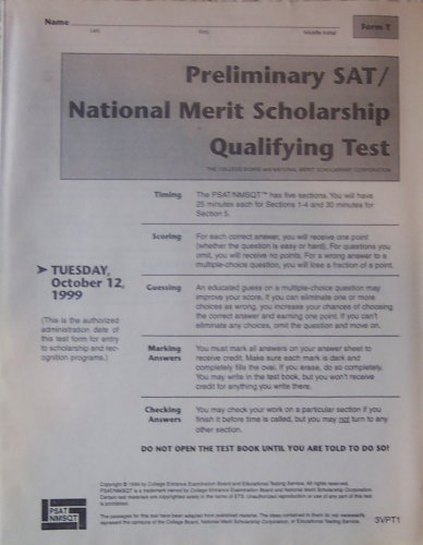 PSAT NMSQT Test (Tuesday 1999)
