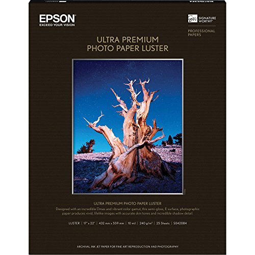 Book Cover Epson Ultra Premium Photo Paper Luster (17x22 Inches, 25 Sheets) (S042084)